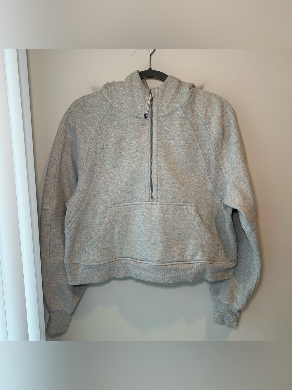 Lululemon Scuba Oversized 1/2 Zip Hoodie Heathered Core Ultra Light Grey M/L